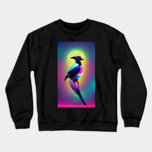 Psychedelic Bird Design Crewneck Sweatshirt